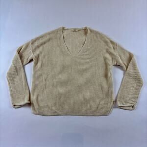 Faherty S V-Neck Sweater Miramar Linen Blend Summer Sand Surf Classic Maritime